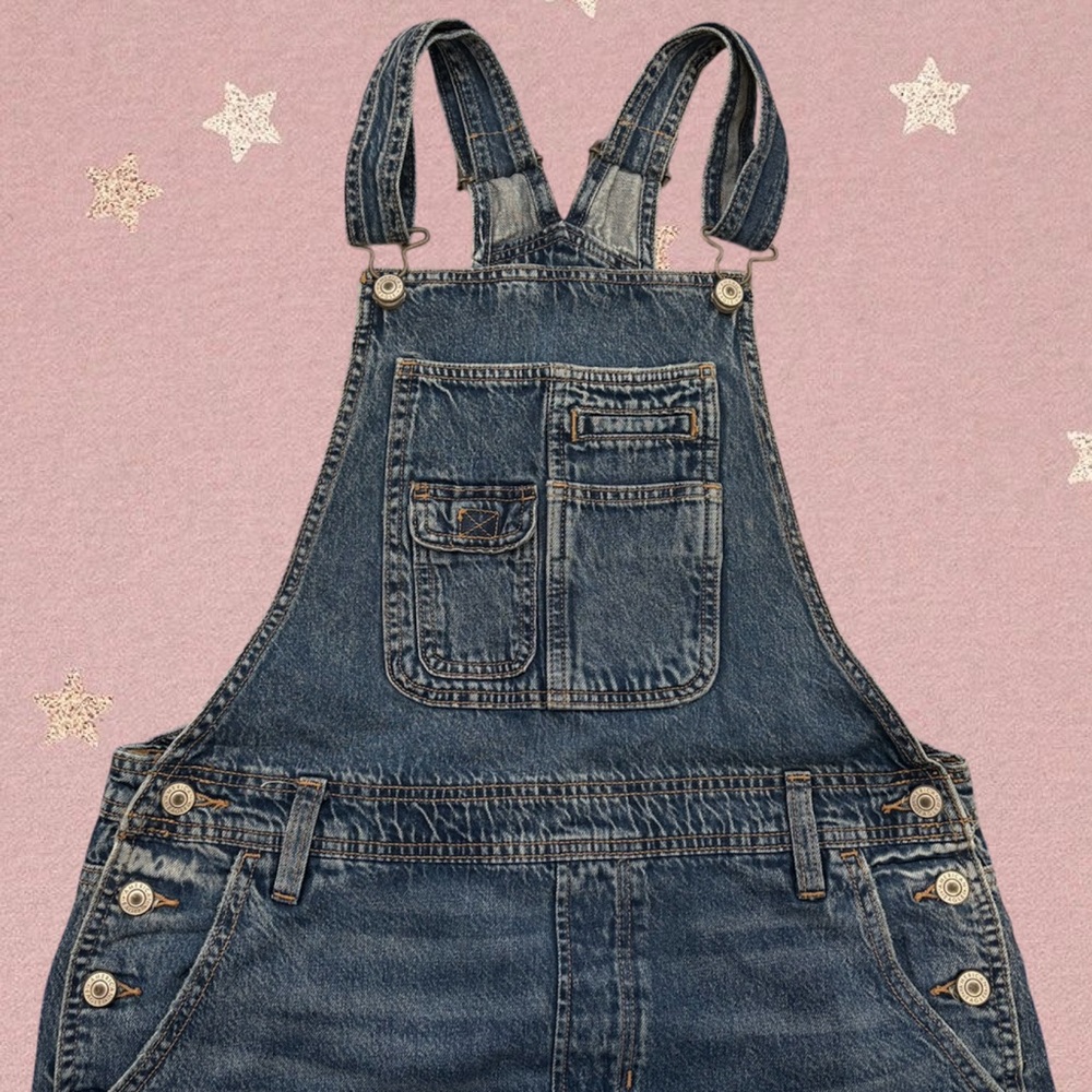 American Eagle Outfitters Women's Classic Blue Denim Overalls Size Medium (8-10)